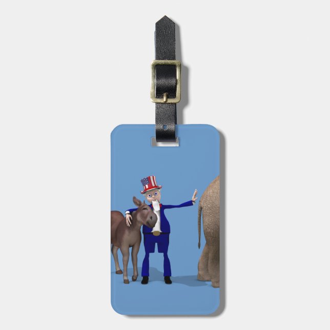 Etiqueta De Bagagem Tio Sam ama Donkeys (Frente Vertical)