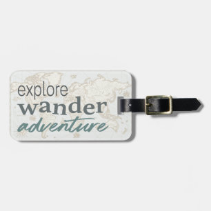 Etiqueta De Bagagem Tipografia do Viagem de Aventura do Mapa Moderno d
