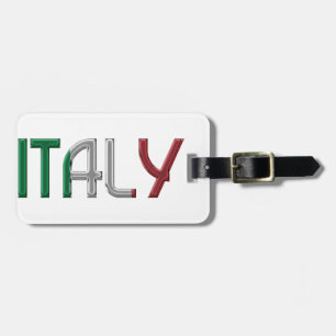 Etiqueta De Bagagem Tipografia italiana das cores das bandeiras