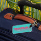 Etiqueta De Bagagem Tipografia Tag Turquoise Moderna Pink Traveler Bag (Front Insitu 3)