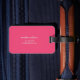 Etiqueta De Bagagem Tipografia Tag Turquoise Moderna Pink Traveler Bag (Back Insitu 2)