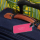 Etiqueta De Bagagem Tipografia Tag Turquoise Moderna Pink Traveler Bag (Back Insitu 1)
