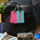 Etiqueta De Bagagem Tipografia Tag Turquoise Moderna Pink Traveler Bag (Front & Back)