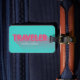 Etiqueta De Bagagem Tipografia Tag Turquoise Moderna Pink Traveler Bag (Front Insitu 4)