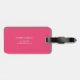 Etiqueta De Bagagem Tipografia Tag Turquoise Moderna Pink Traveler Bag (Traseira Horizontal)