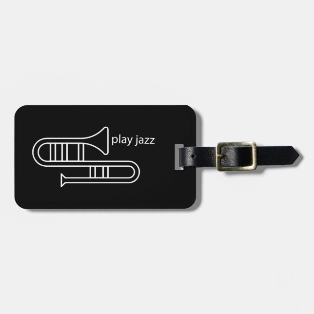 Etiqueta De Bagagem Tocar jazz (Frente Horizontal)