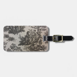 Etiqueta De Bagagem Toile em preto & no branco