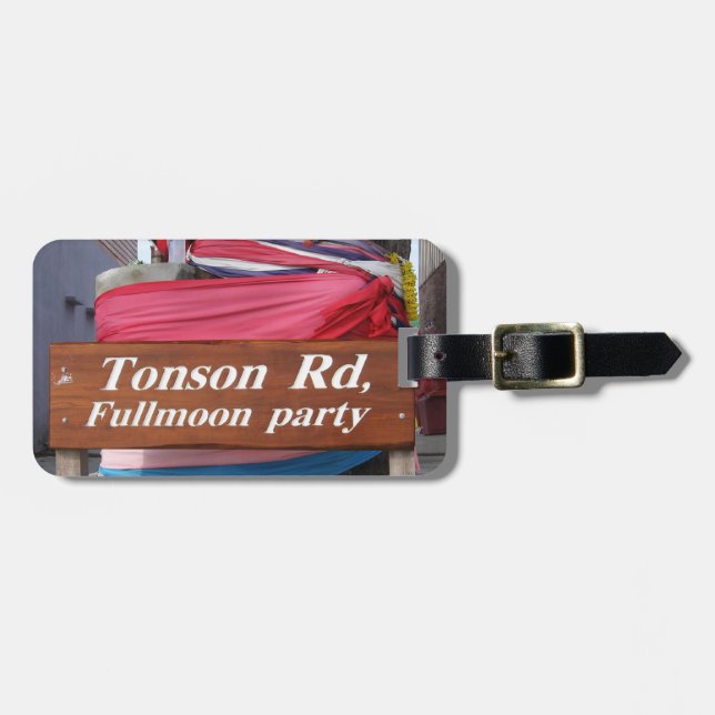Etiqueta De Bagagem Tonson Rd Partido Fullmoon, Koh Phangan, Tailândia (Frente Horizontal)