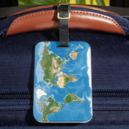 Etiqueta De Bagagem Topographic World Map Earth Illustration