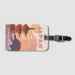 Etiqueta De Bagagem Tóquio Japão Viagem Art, Viagens vintage Art