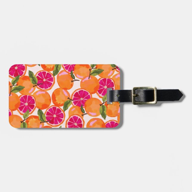 Etiqueta De Bagagem Toranja Aquarela (Frente Horizontal)