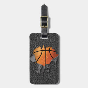 Etiqueta de bagagem torn Basquete (texturizada)