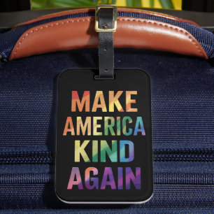 Etiqueta De Bagagem Torne a América Gentil Novamente Arco-íris LGBTQ G