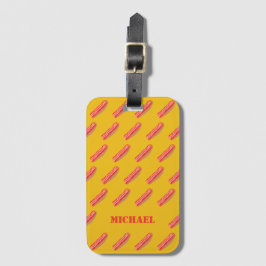 Etiqueta De Bagagem Torradas de Bacon Personalizadas Divertidas e Fofa