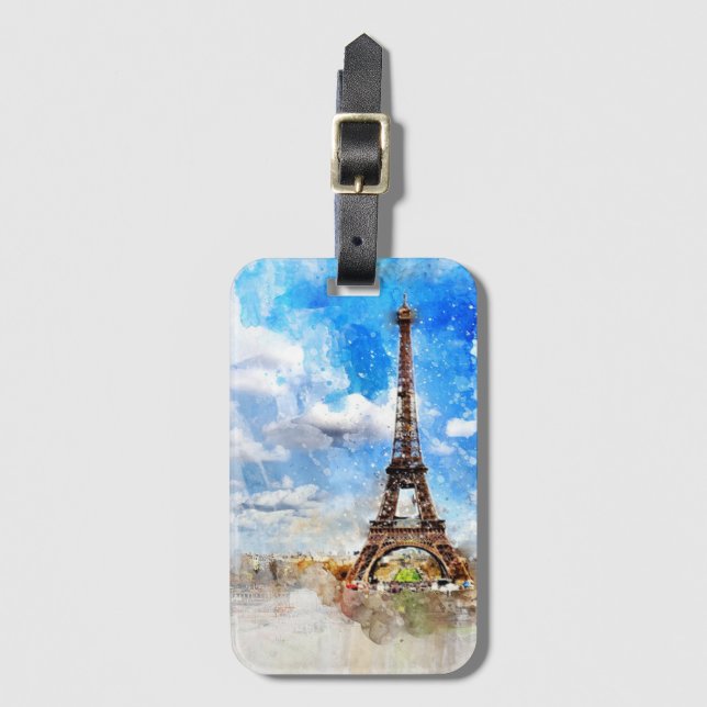 Etiqueta De Bagagem Torre Eiffel (Frente Vertical)