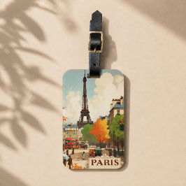 Etiqueta De Bagagem Torre Eiffel Essencial para Férias em Paris