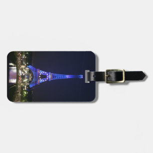 Etiqueta De Bagagem Torre Eiffel (luzes azuis)