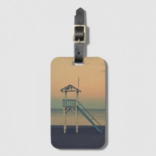 Etiqueta De Bagagem Torre salva-vidas Retro Beach