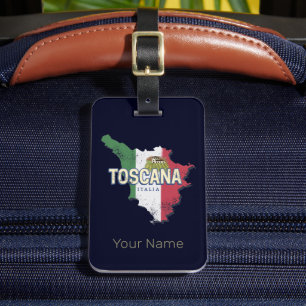 Etiqueta De Bagagem Toscana Itália Retro Region Map Vintage Fattoria