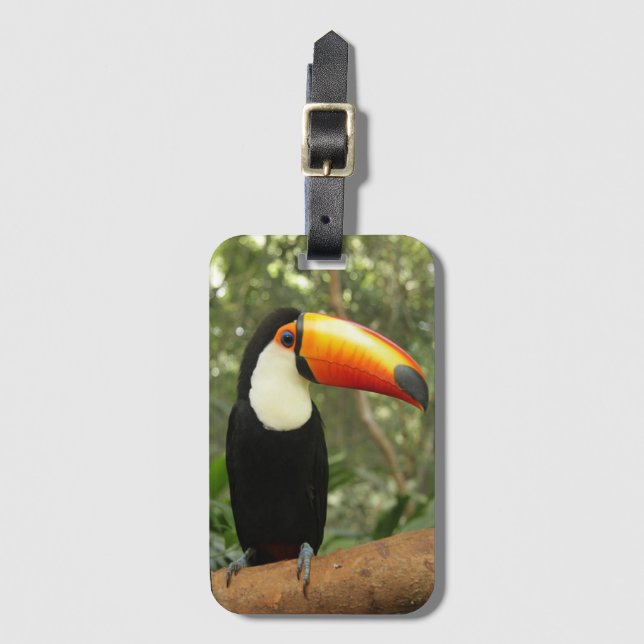 Etiqueta De Bagagem Toucan na ramificação da árvore (Frente Vertical)