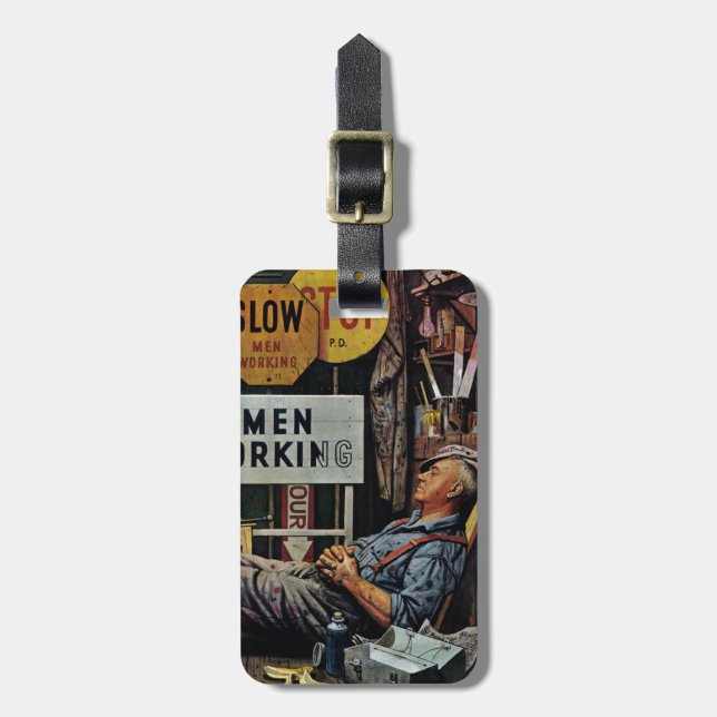 Etiqueta De Bagagem Trabalho dos homens (Frente Vertical)