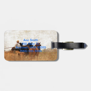 Etiqueta De Bagagem Trabalho no Campo Alimentado por Cavalos