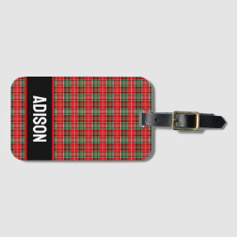 Etiqueta De Bagagem Traditional Christmas Plaid