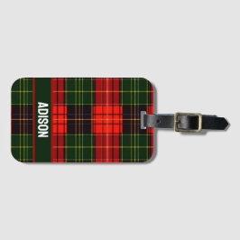 Etiqueta De Bagagem Traditional Holiday Plaid