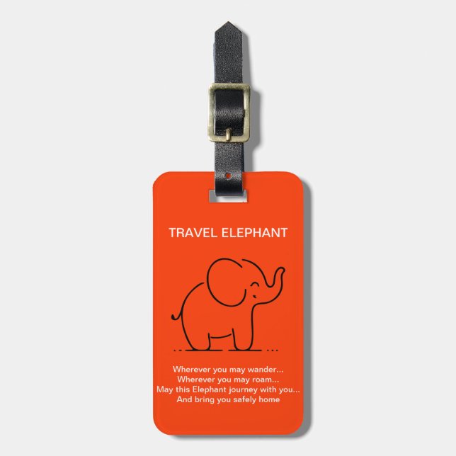 ETIQUETA DE BAGAGEM TRAVEL ELEPHANT (Frente Vertical)