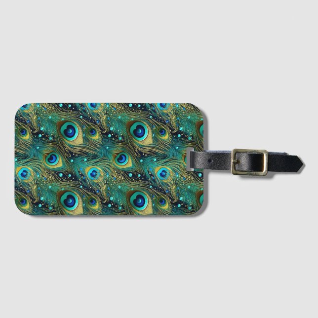 Etiqueta De Bagagem Travesseiro Peacock Passion (Frente Horizontal)