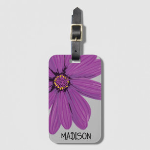 Etiqueta De Bagagem Trendy Daisy Floral Illustração Personalizada