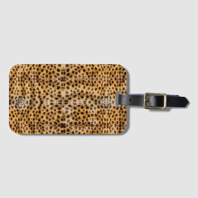 Etiqueta De Bagagem Trendy Exotic Cheetah Pele Padrão Impressão Animal (Frente Horizontal)
