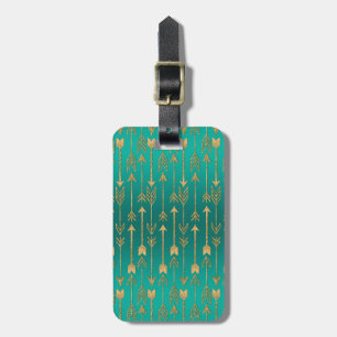 Etiqueta De Bagagem Trendy foz-dourado-brilho flecha tribal