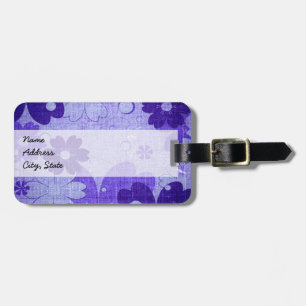Etiqueta De Bagagem Trendy Purple Floral Vintage