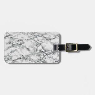 Etiqueta De Bagagem Trendy White Marble Stone