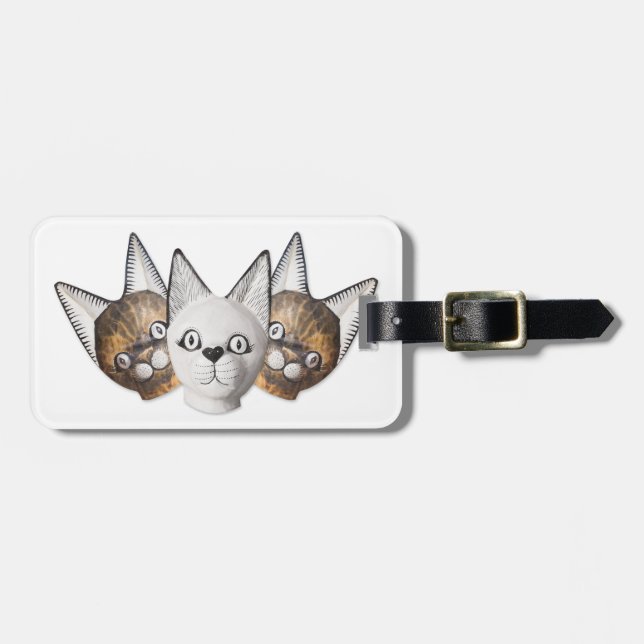 Etiqueta De Bagagem Três gatos (Frente Horizontal)