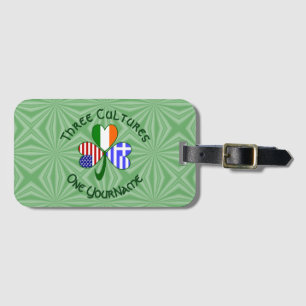 Etiqueta De Bagagem Trevo Personalizado com Bandeira Irlandesa Grega A