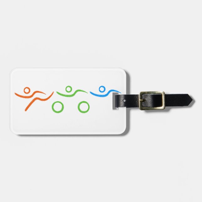 Etiqueta De Bagagem Triathlon legal e design único (Frente Horizontal)