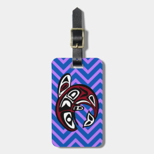 Etiqueta De Bagagem Tribal Totem Tattoo Northwest Coast Alaskan Orca