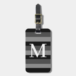 Etiqueta De Bagagem Tritone preto monograma riscado