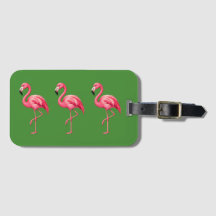 Etiqueta de Bagagem Tropical Flamingo Rosa
