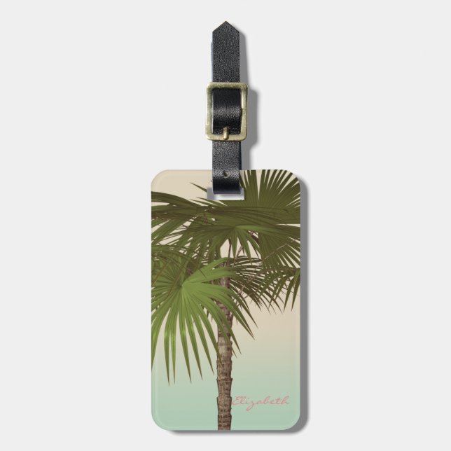 Etiqueta De Bagagem Tropical, Palm Tree (Frente Vertical)