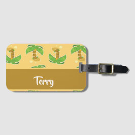 Etiqueta De Bagagem Tropical palm trees pattern