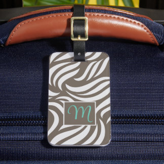 Etiqueta De Bagagem Truffle Modern Foliage & Feminine Monogram Travel