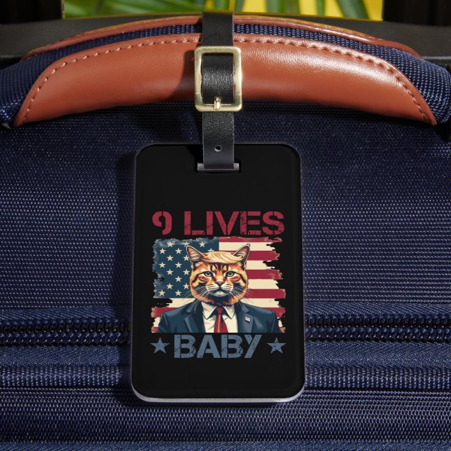 Etiqueta De Bagagem Trump 9 Lives Baby (Frente Insitu 2)
