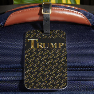ETIQUETA DE BAGAGEM TRUMP EUA OURO