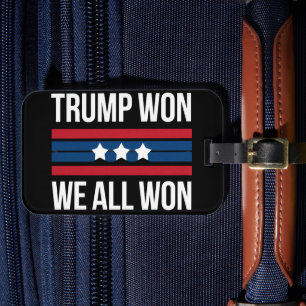 Etiqueta De Bagagem Trump Ganhou Nós Todos Ganhamos 2024 Bandeira dos 