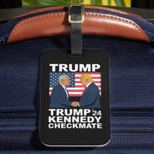 Etiqueta De Bagagem Trump Kennedy Checkmate 2024 Vote Trump Kennedy