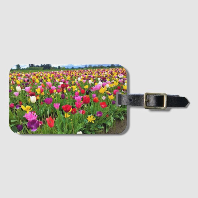 Etiqueta De Bagagem Tulip Field, Oregon (Frente Horizontal)