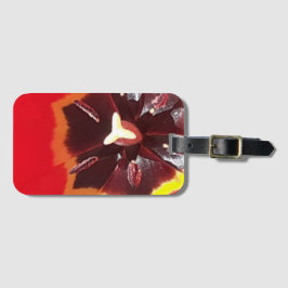 Etiqueta De Bagagem Tulipa Vermelha Escarlate